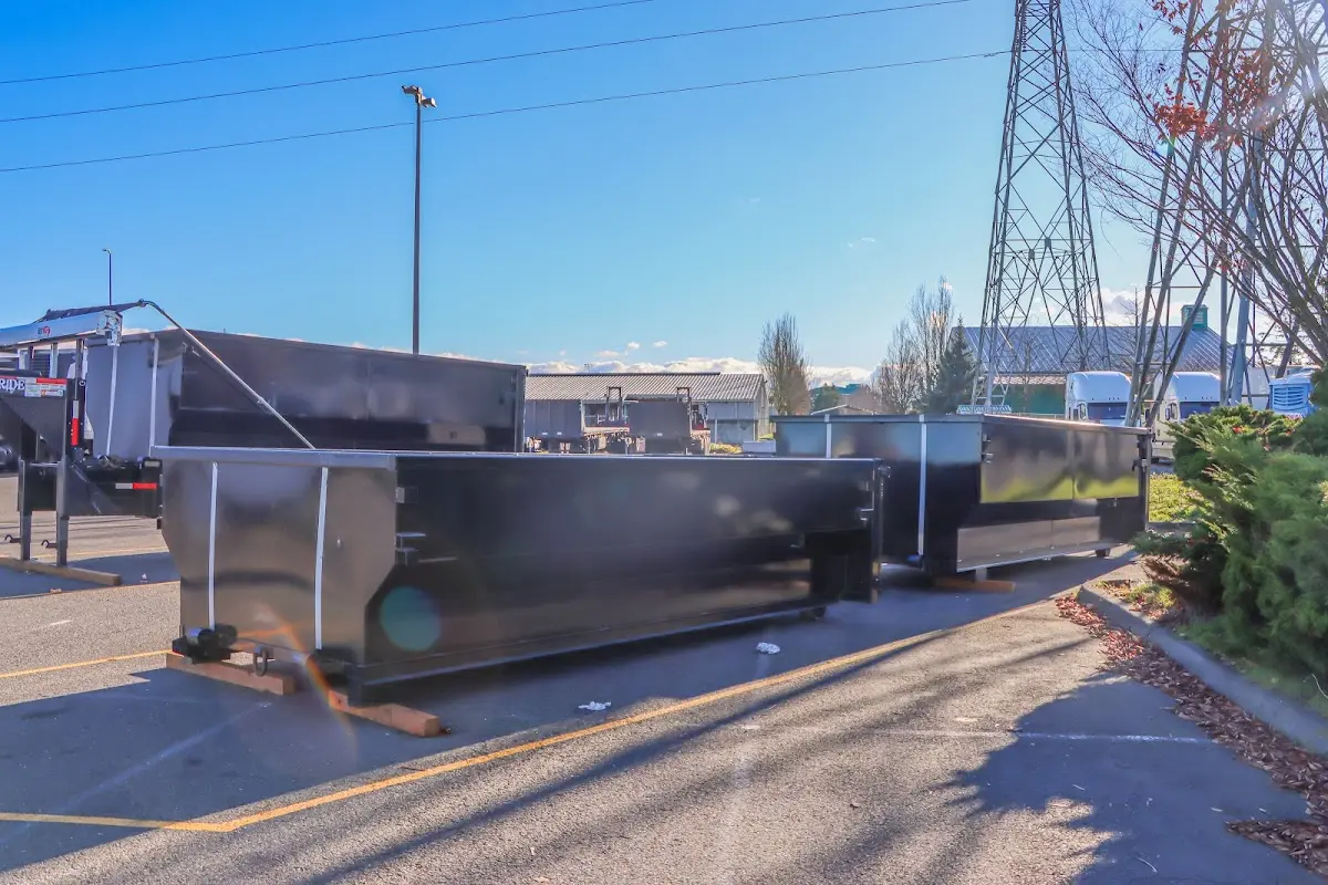 Roll-off dumpster ready for waste disposal at job site for Estate Cleanout Dumpster Rental in Jensen Beach